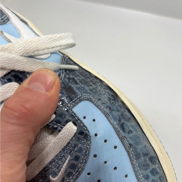 Nike Air Force 1 Low Blue Leather Sneakers Women’s 9 Vintage - Picture 12 of 12